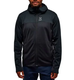 Haglöfs Lark Hood Midlayer Trøje Herre, sort
