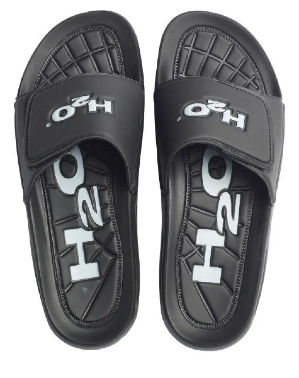 H2O Badesandaler Justerbar Sort