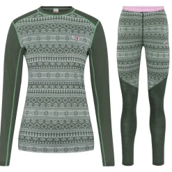 Kari Traa Mina Merinould Skiundertøjssæt Dame, thyme