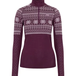 Kari Traa Vilma H/Z Merinould Skiundertrøje Dame, wine