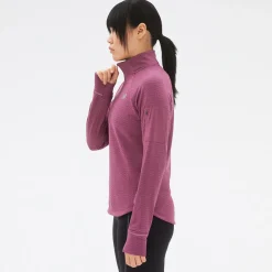 New Balance Heat Grid Half Zip Dame, raisin heather