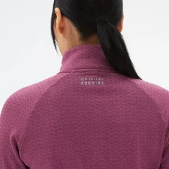 New Balance Heat Grid Half Zip Dame, raisin heather