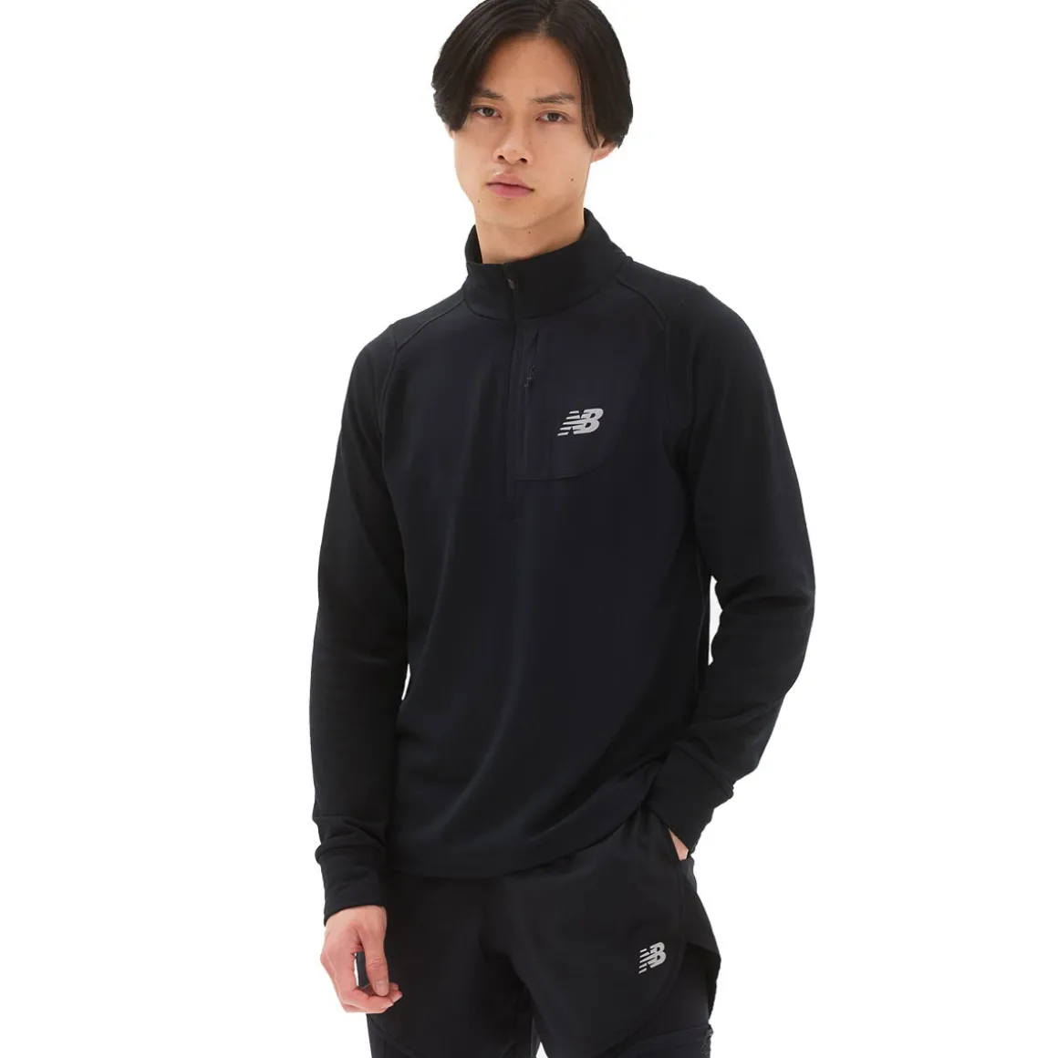 New Balance Heat Grid Half Zip Herre, sort