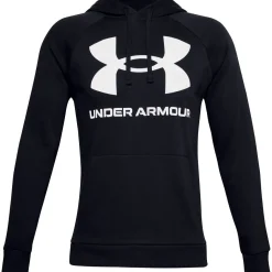 Under Armour Rival Fleece Big Logo Hoodie Herre, sort