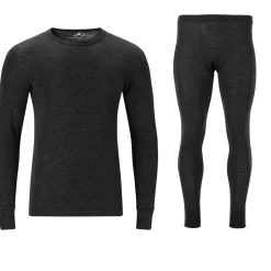 Whistler Cerro Merinould Skiundertøjssæt Herre, black