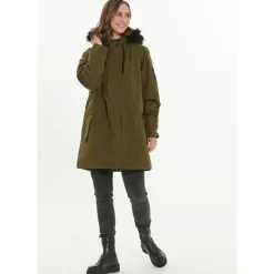 Whistler Nala Melange Parka Vinterjakke Dame, olive